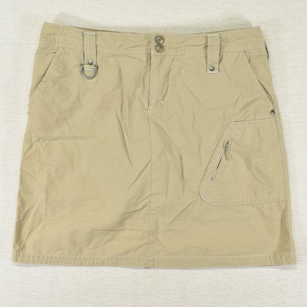 Athleta Tan Hiking Skort Utility Cargo Pocket D-Ring Women's Athletic Skirt 8